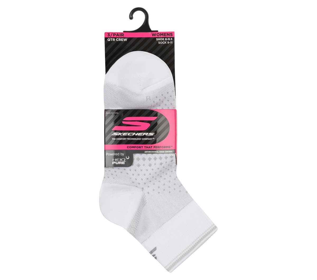 Skechers 3 Pack Women's Reflective Performance Quarter Socks