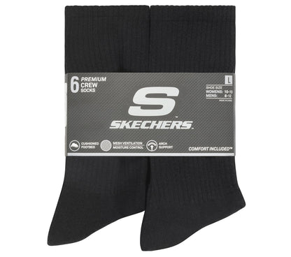 Skechers 6 Pack Large Core Crew Socks