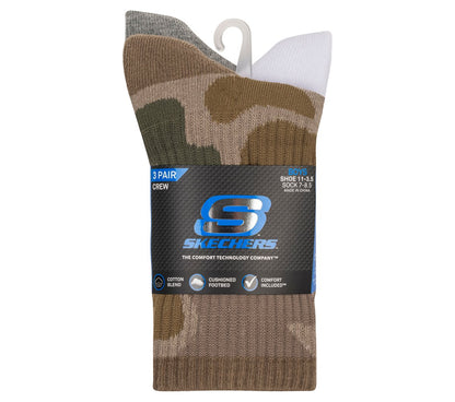 Skechers 3 Pack Boys' Crew Camo Socks